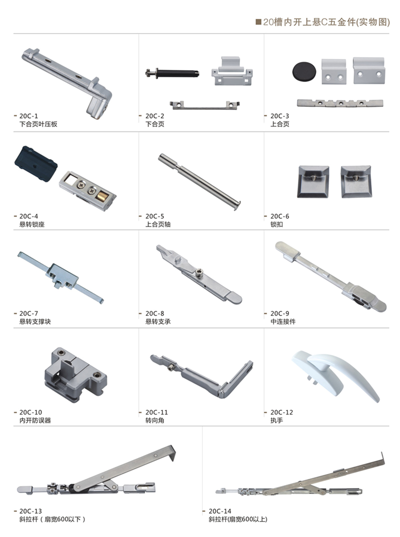 20槽內(nèi)開上懸C五金件（實物圖）